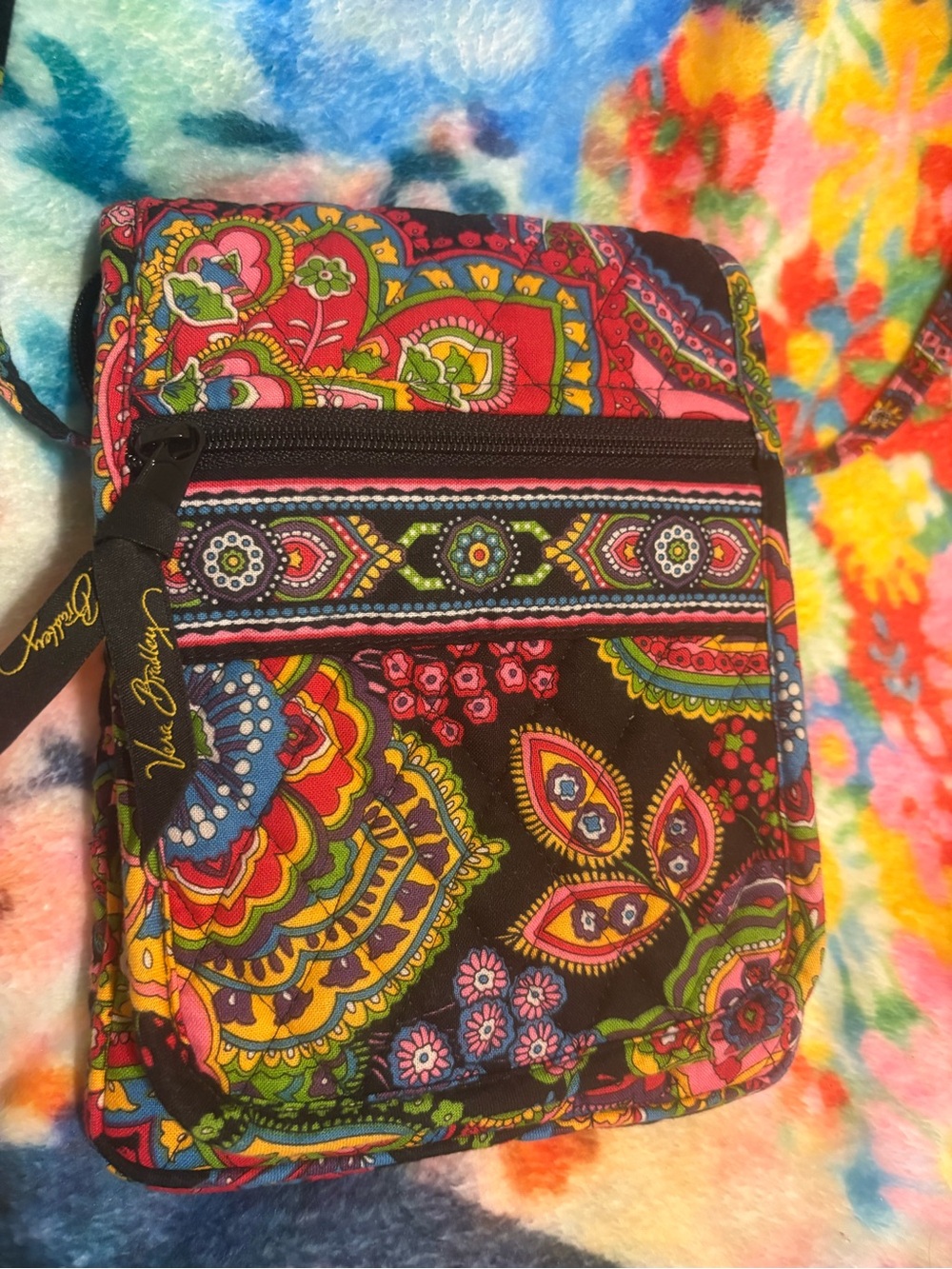 Vera Bradley Black Multicolor Paisley Crossbody